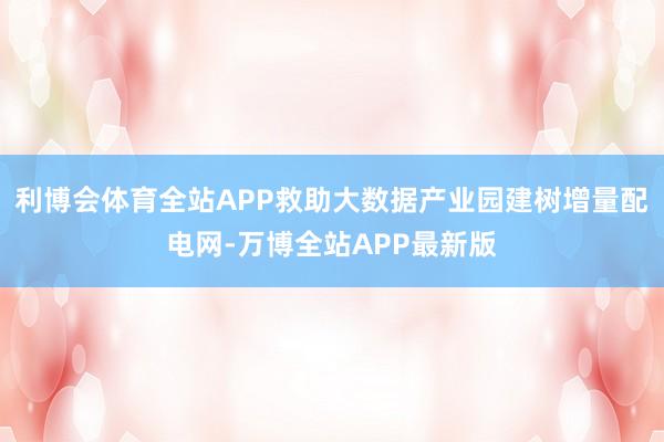 利博会体育全站APP救助大数据产业园建树增量配电网-万博全站APP最新版