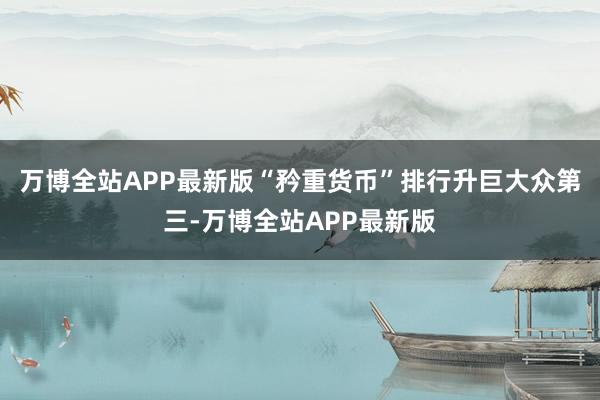 万博全站APP最新版“矜重货币”排行升巨大众第三-万博全站APP最新版