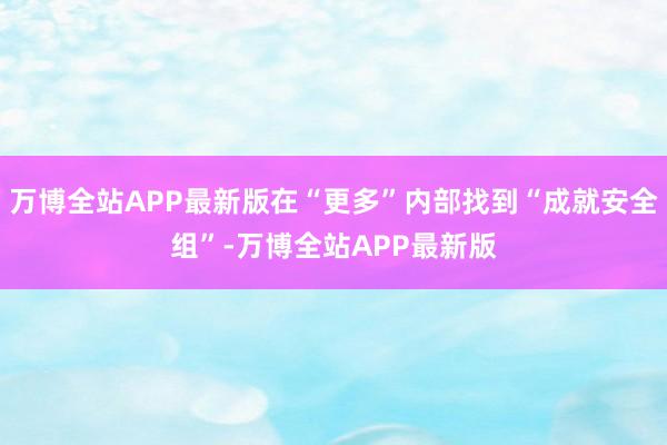 万博全站APP最新版在“更多”内部找到“成就安全组”-万博全站APP最新版